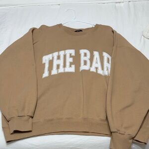 The Bar Tan Crewneck Sweatshirt with Black Label